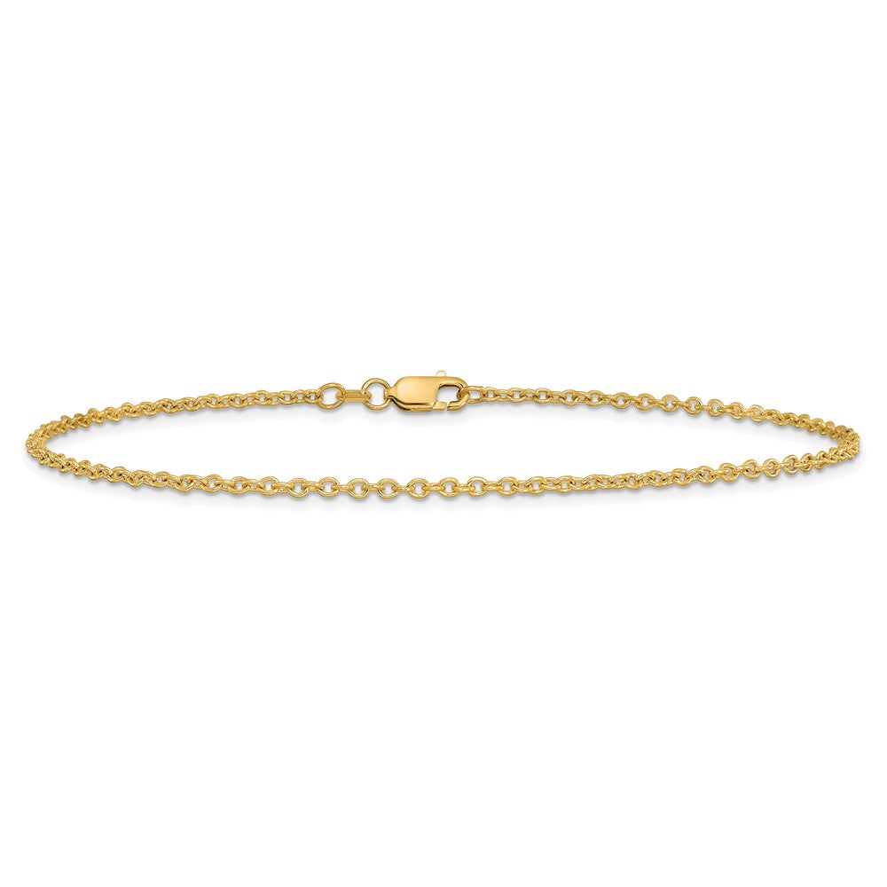 14K Gelbgold 1.8mm Forzantine Ankerkette mit Karabinerverschluss Kette Fußkettchen