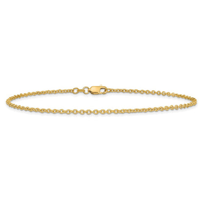 14K Gelbgold 1.8mm Forzantine Ankerkette mit Karabinerverschluss Kette Fußkettchen