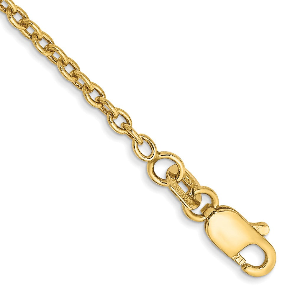 14K Gelbgold 1.8mm Forzantine Ankerkette mit Karabinerverschluss Kette Fußkettchen