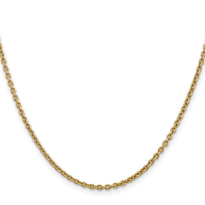 14K Gelbgold 2.2mm Forzantine Ankerkette mit Karabinerverschluss Halskette