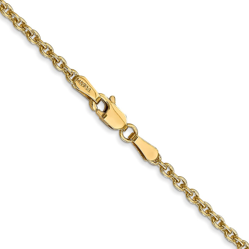 14K Gelbgold 2.2mm Forzantine Ankerkette mit Karabinerverschluss Halskette
