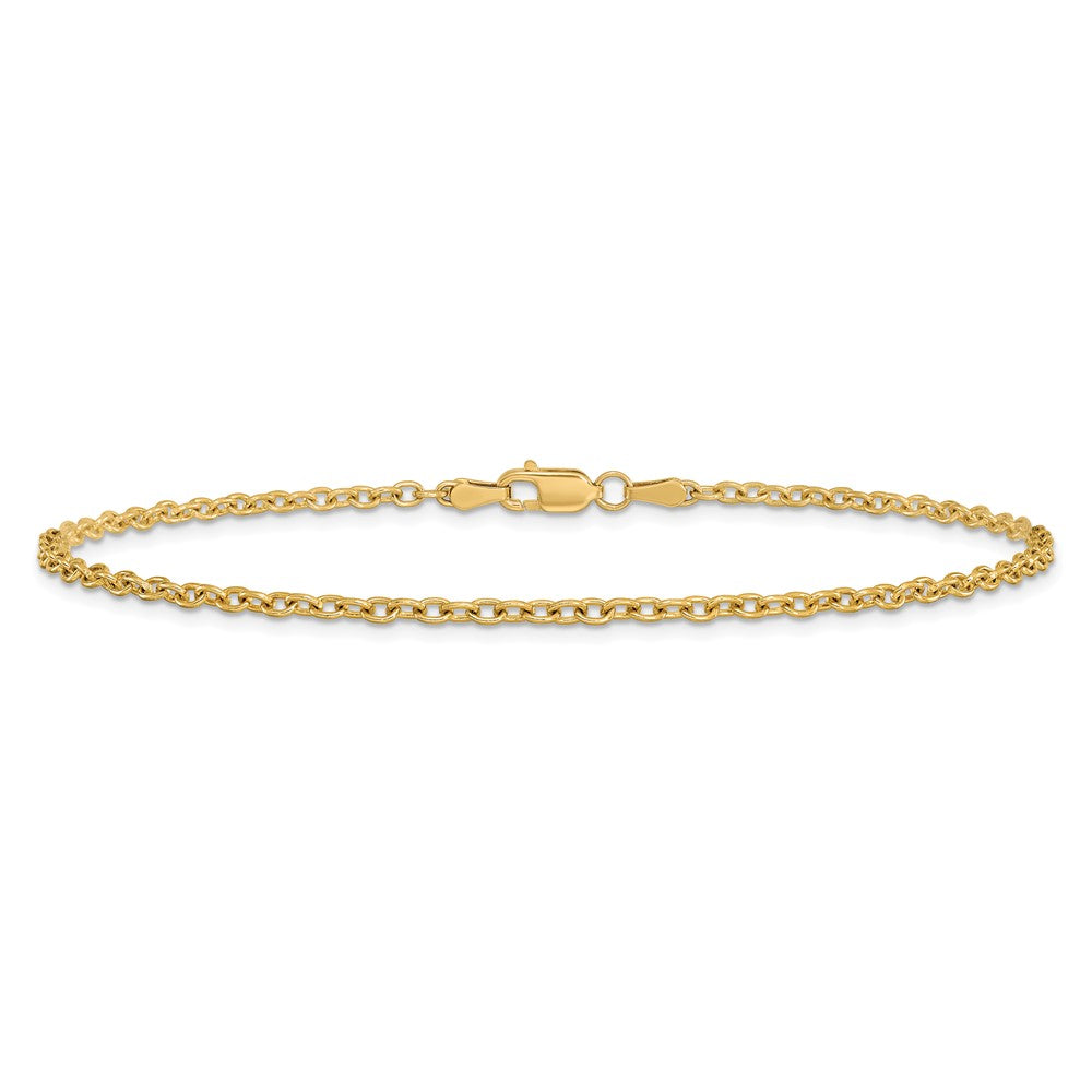 14K Gelbgold 2.2mm Forzantine Ankerkette mit Karabinerverschluss Kette Fußkettchen
