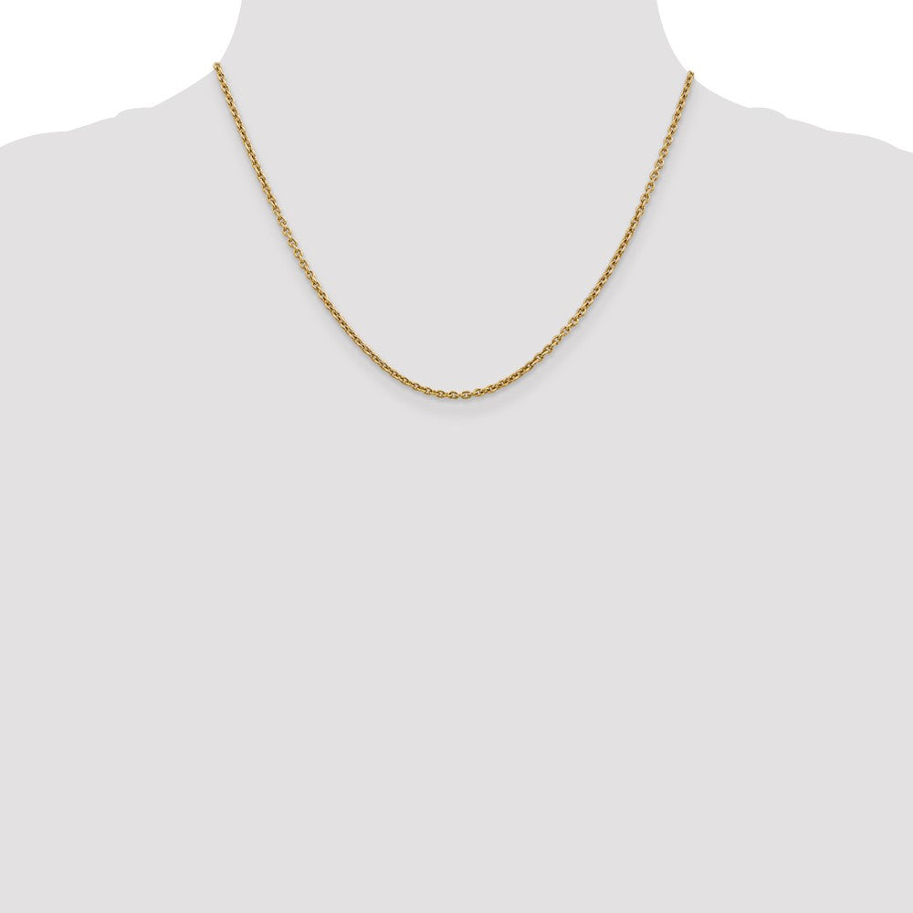 14K Gelbgold 2.2mm Forzantine Ankerkette mit Karabinerverschluss Halskette