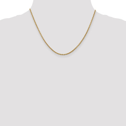 14K Gelbgold 2.2mm Forzantine Ankerkette mit Karabinerverschluss Halskette