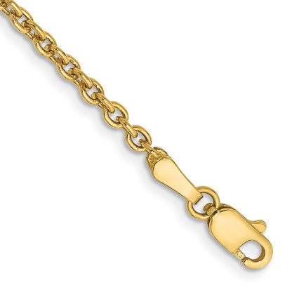 14K Gelbgold 2.2mm Forzantine Ankerkette mit Karabinerverschluss Kette Fußkettchen