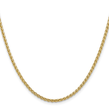 14K Gelbgold 2.8mm Ährenkette mit Karabinerverschluss Halskette