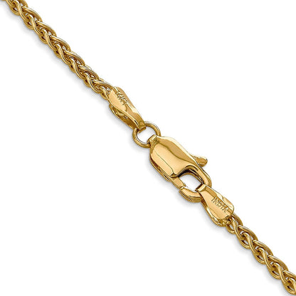 14K Gelbgold 2.8mm Ährenkette mit Karabinerverschluss Halskette