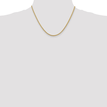 14K Gelbgold 2.8mm Ährenkette mit Karabinerverschluss Halskette