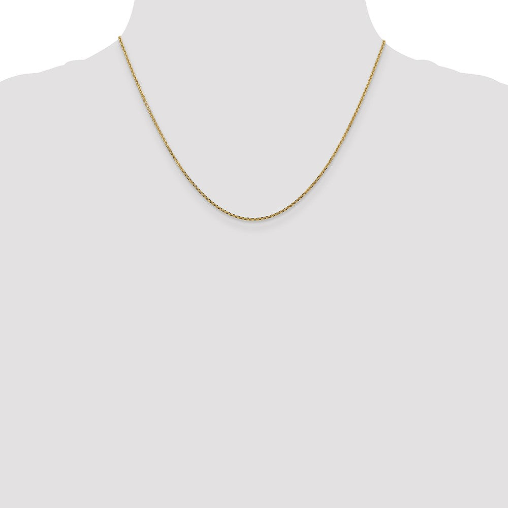 14K Gelbgold 1.45mm Massiv Diamantiert Ankerkette mit Karabinerverschluss Halskette