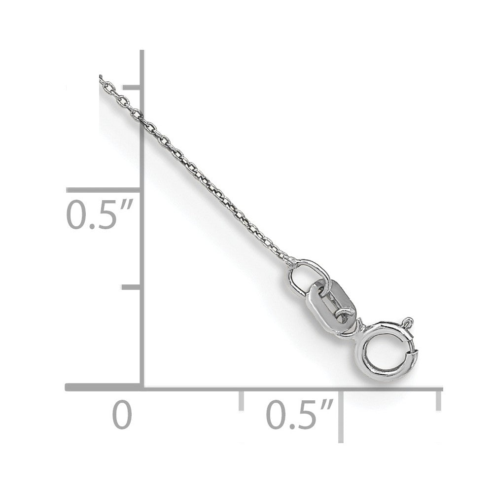14K Weißgold.75mm Ankerkette mit Federring Verschluss Kette Fußkettchen