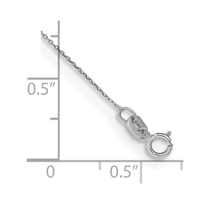 14K Weißgold.75mm Ankerkette mit Federring Verschluss Kette Fußkettchen