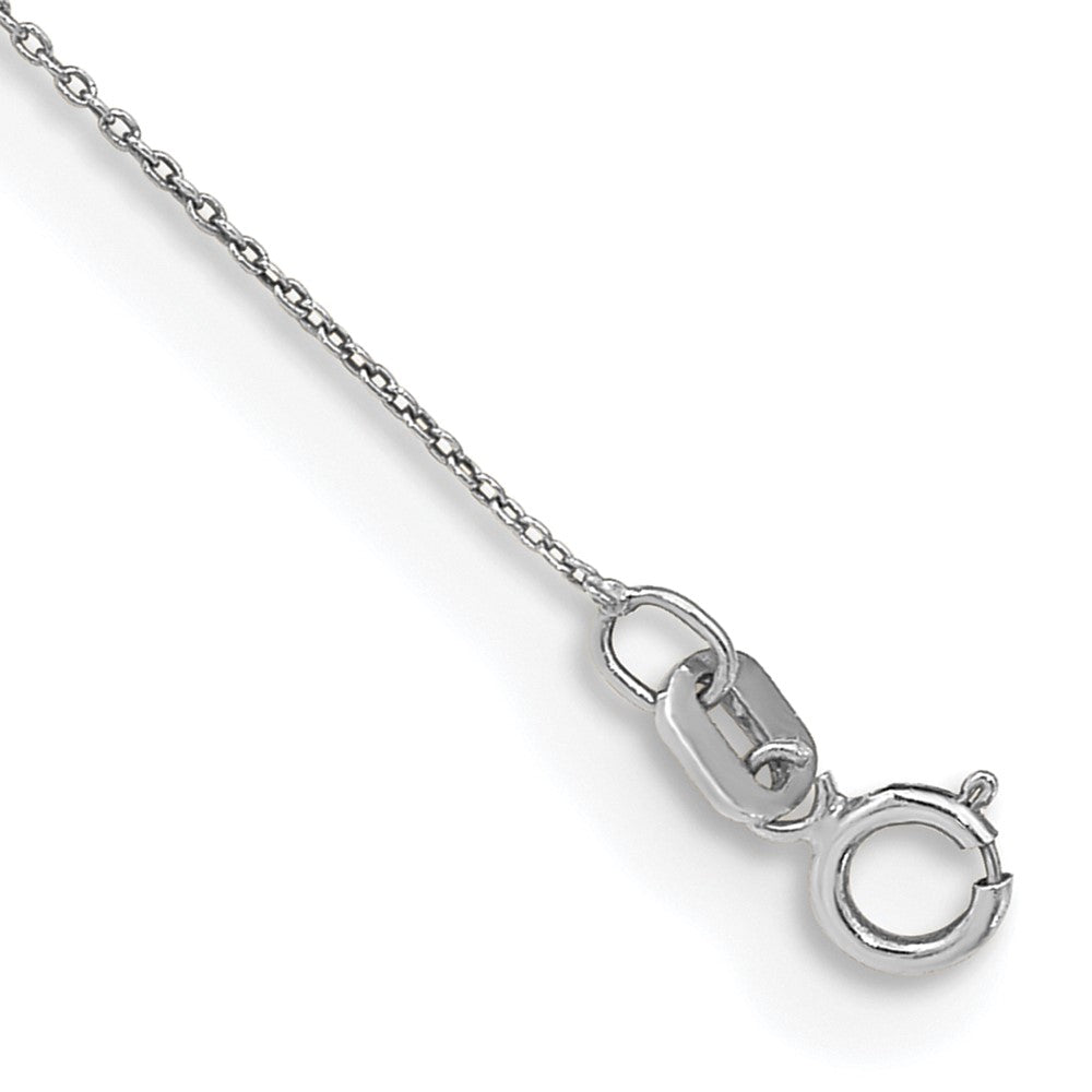 14K Weißgold.75mm Ankerkette mit Federring Verschluss Kette Fußkettchen