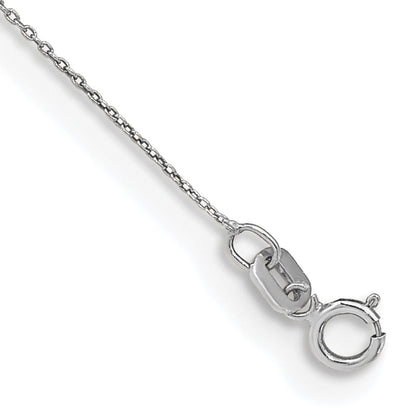 14K Weißgold.75mm Ankerkette mit Federring Verschluss Kette Fußkettchen