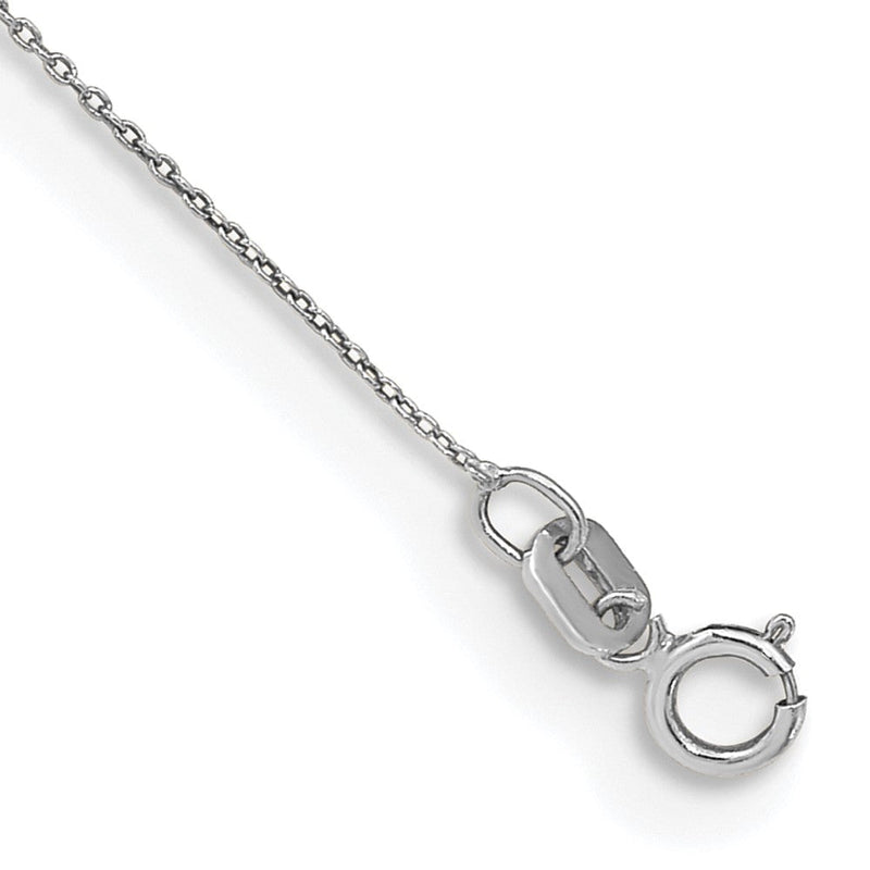 14K Weißgold.75mm Ankerkette mit Federring Verschluss Kette Fußkettchen