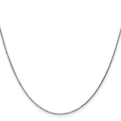 14K Weißgold.95mm Diamantiert Ankerkette mit Karabinerverschluss Kette Kinder Halskette