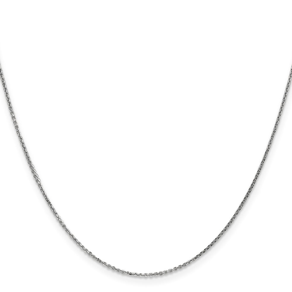 14K Weißgold.95mm Diamantiert Ankerkette mit Karabinerverschluss Halskette