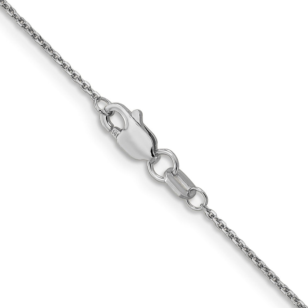 14K Weißgold.95mm Diamantiert Ankerkette mit Karabinerverschluss Halskette