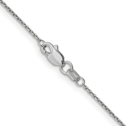 14K Weißgold.95mm Diamantiert Ankerkette mit Karabinerverschluss Halskette