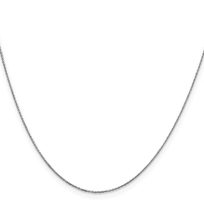 14K Weißgold.6mm Diamantiert Rund Offen Glieder Ankerkette mit Federring Verschluss Kette Kinder Halskette