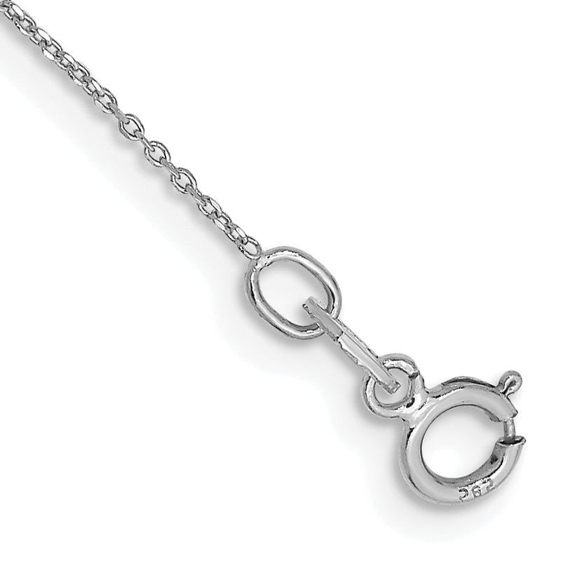 14K Weißgold.6mm Diamantiert Rund Offen Glieder Ankerkette mit Federring Verschluss Kette Fußkettchen