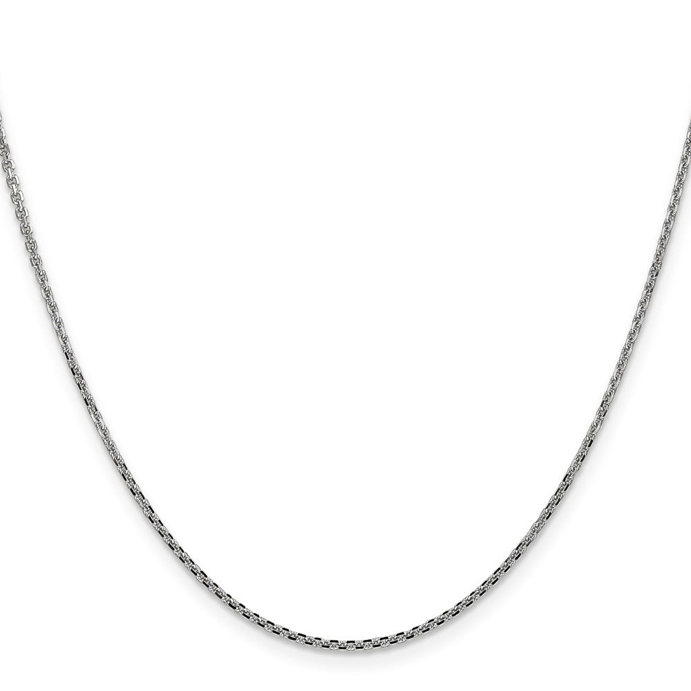 14K Weißgold 1.45mm Diamantiert Ankerkette mit Karabinerverschluss Halskette