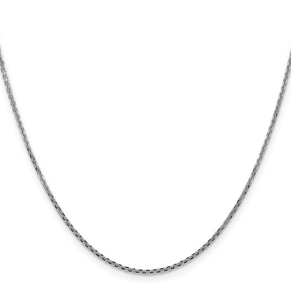 14K Weißgold 1.45mm Diamantiert Ankerkette mit Karabinerverschluss Halskette