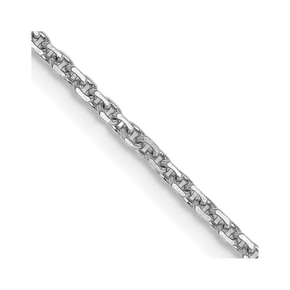 14K Weißgold 1.45mm Diamantiert Ankerkette mit Karabinerverschluss Halskette