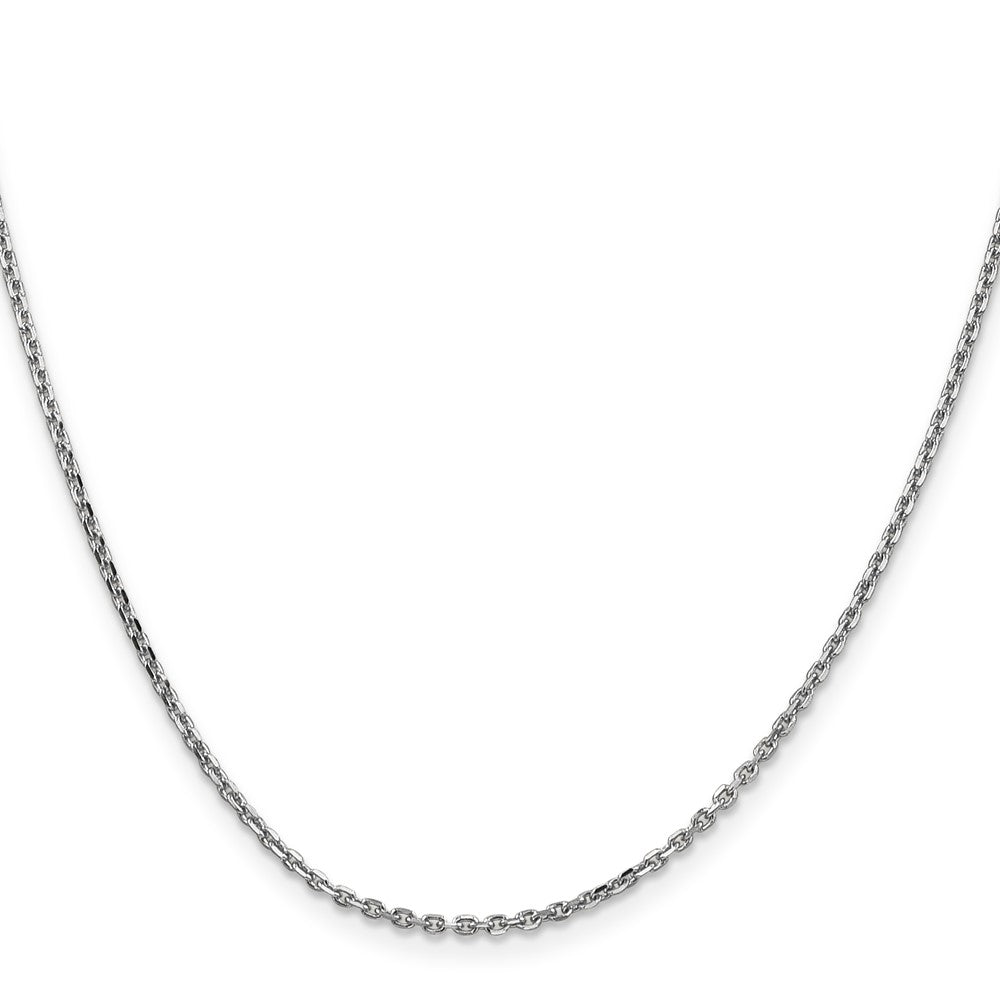 14K Weißgold 1.65mm Diamantiert Ankerkette mit Karabinerverschluss Halskette