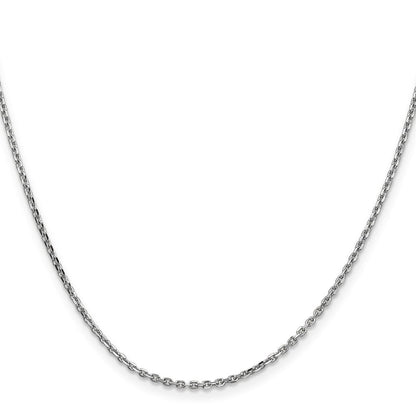 14K Weißgold 1.65mm Diamantiert Ankerkette mit Karabinerverschluss Halskette