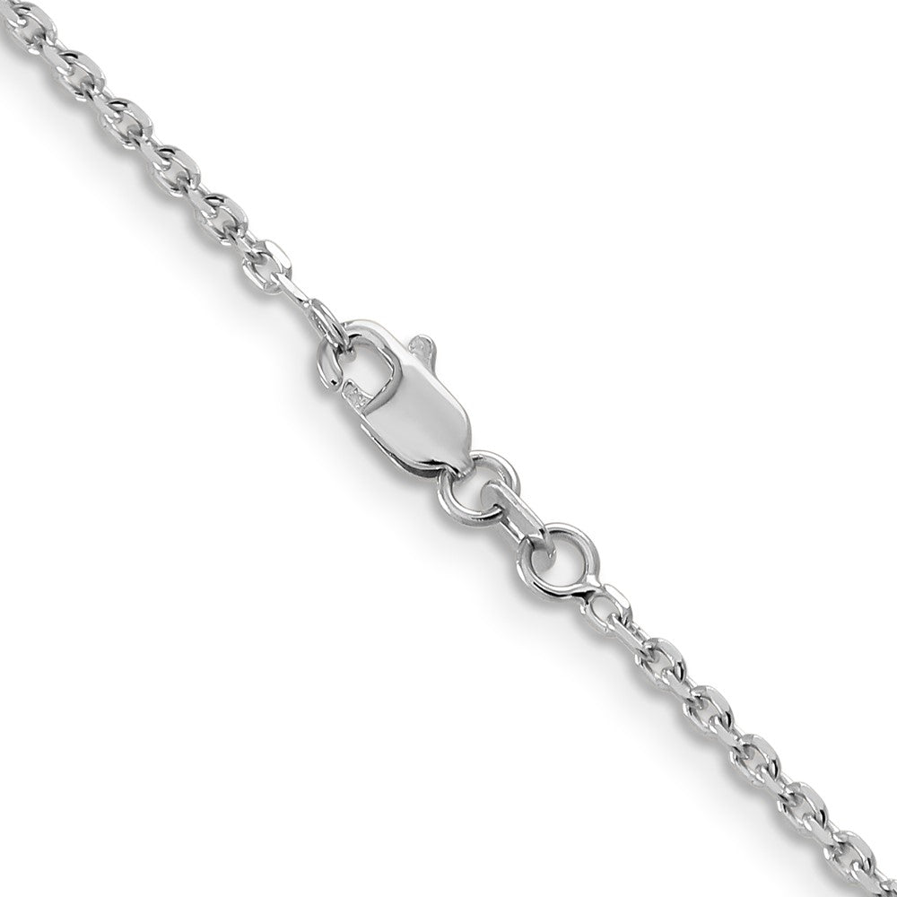 14K Weißgold 1.65mm Diamantiert Ankerkette mit Karabinerverschluss Halskette