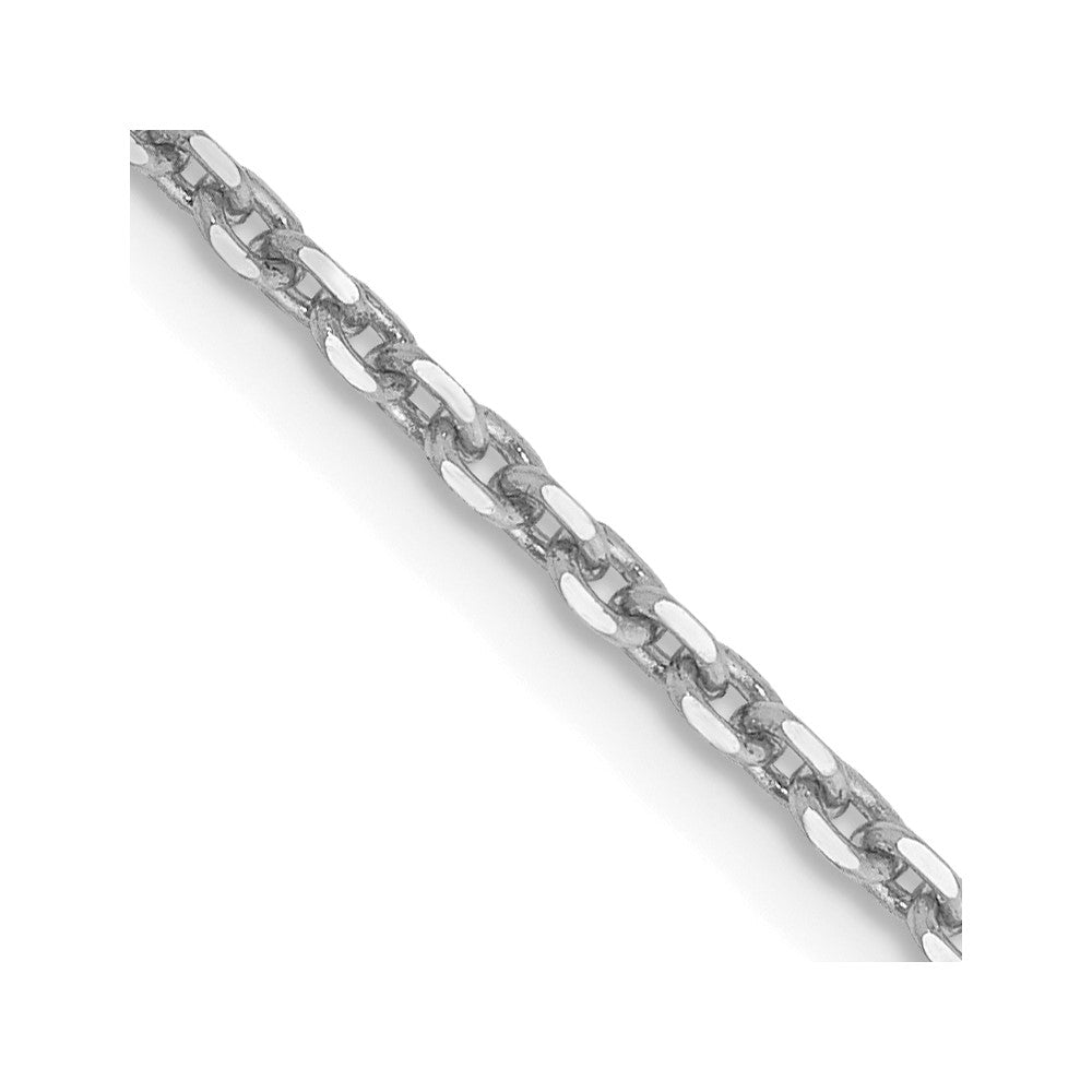 14K Weißgold 1.65mm Diamantiert Ankerkette mit Karabinerverschluss Halskette