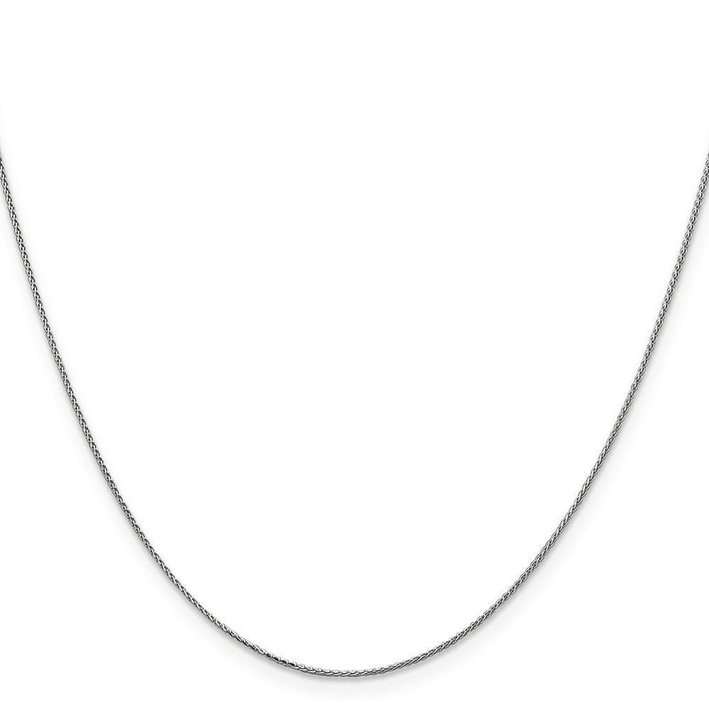 14K Weißgold.85mm Diamantiert Ährenkette mit Federring Verschluss Halskette