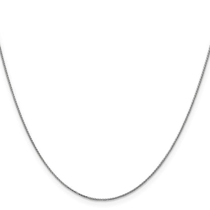 14K Weißgold.85mm Diamantiert Ährenkette mit Federring Verschluss Halskette