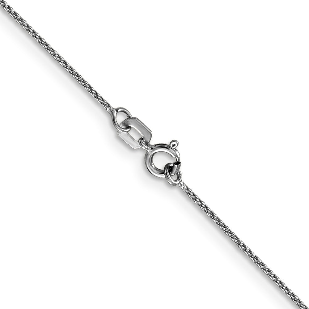 14K Weißgold.85mm Diamantiert Ährenkette mit Federring Verschluss Halskette