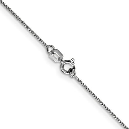 14K Weißgold.85mm Diamantiert Ährenkette mit Federring Verschluss Halskette