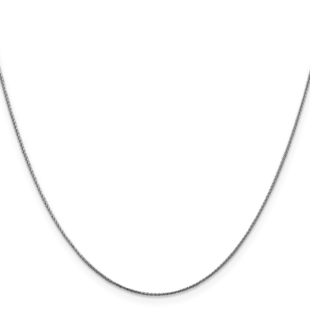 14K Weißgold.85mm Diamantiert Ährenkette mit Karabinerverschluss Halskette