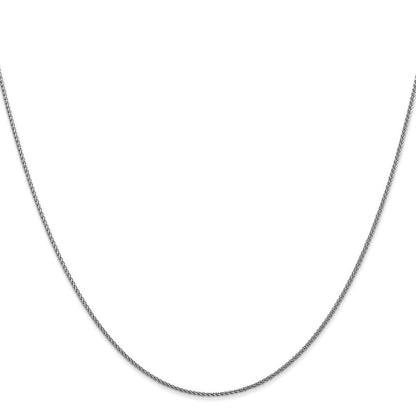 14K Weißgold 1.05mm Diamantiert Ährenkette mit Karabinerverschluss Kinder Halskette