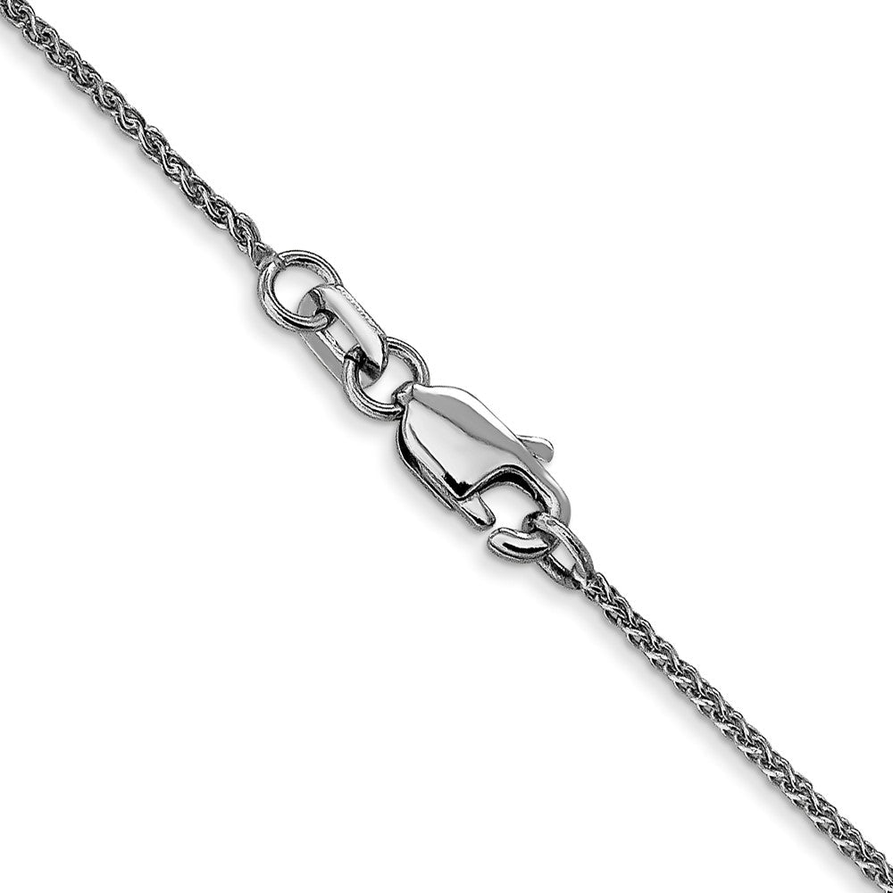 14K Weißgold 1.05mm Diamantiert Ährenkette mit Karabinerverschluss Kinder Halskette