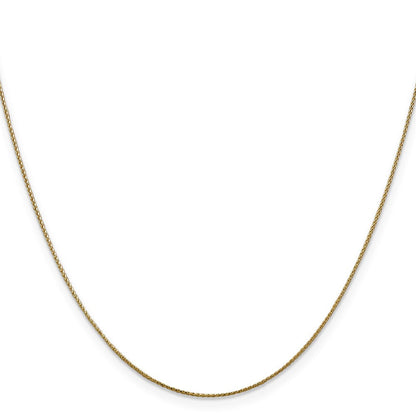 14K Gelbgold.85mm Diamantiert Ährenkette mit Karabinerverschluss Halskette