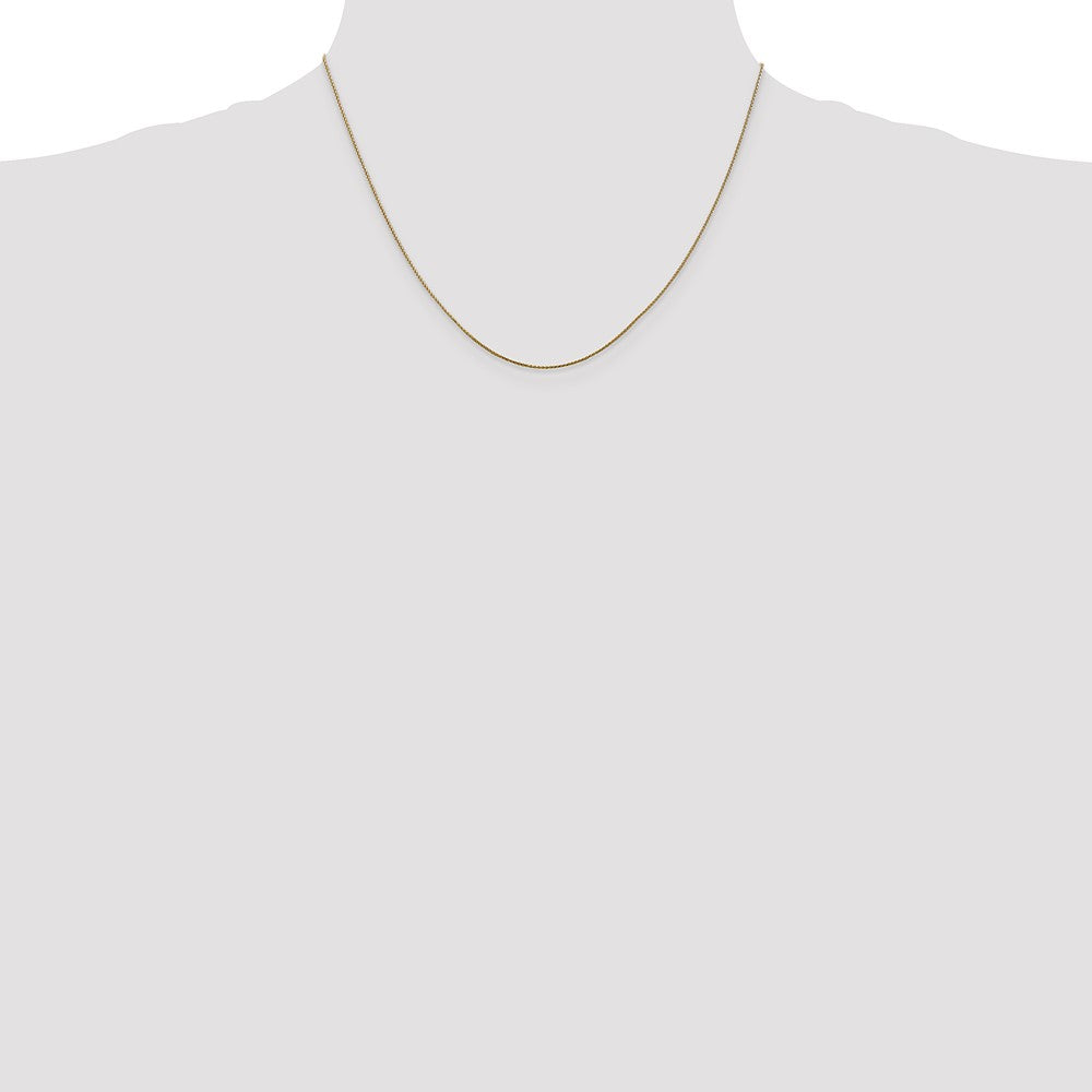 14K Gelbgold.85mm Diamantiert Ährenkette mit Karabinerverschluss Halskette
