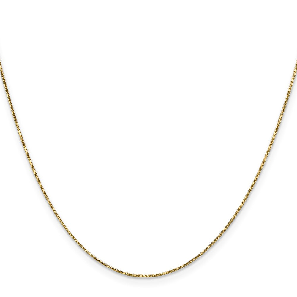 14K Gelbgold.85mm Diamantiert Ährenkette mit Federring Verschluss Halskette