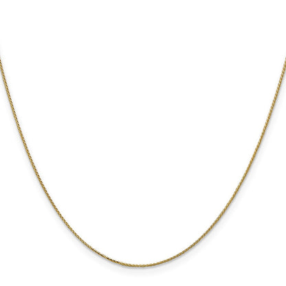 14K Gelbgold.85mm Diamantiert Ährenkette mit Federring Verschluss Halskette