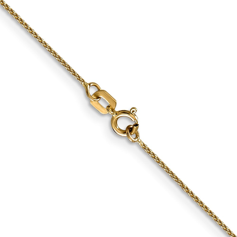 14K Gelbgold.85mm Diamantiert Ährenkette mit Federring Verschluss Halskette