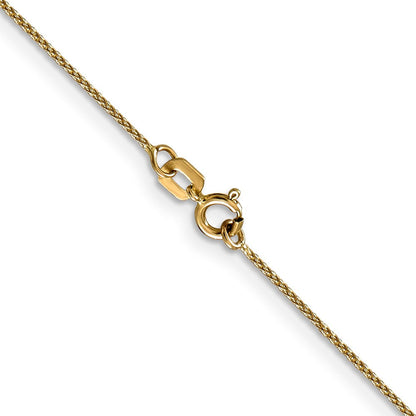 14K Gelbgold.85mm Diamantiert Ährenkette mit Federring Verschluss Halskette