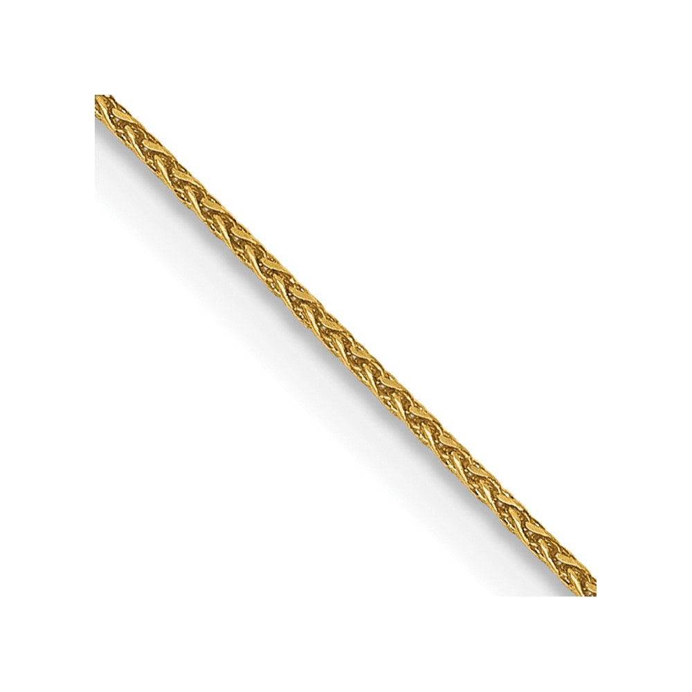 14K Gelbgold.85mm Diamantiert Ährenkette mit Federring Verschluss Halskette