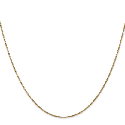 14K Gelbgold 1.05mm Diamantiert Ährenkette mit Karabinerverschluss Kinder Halskette