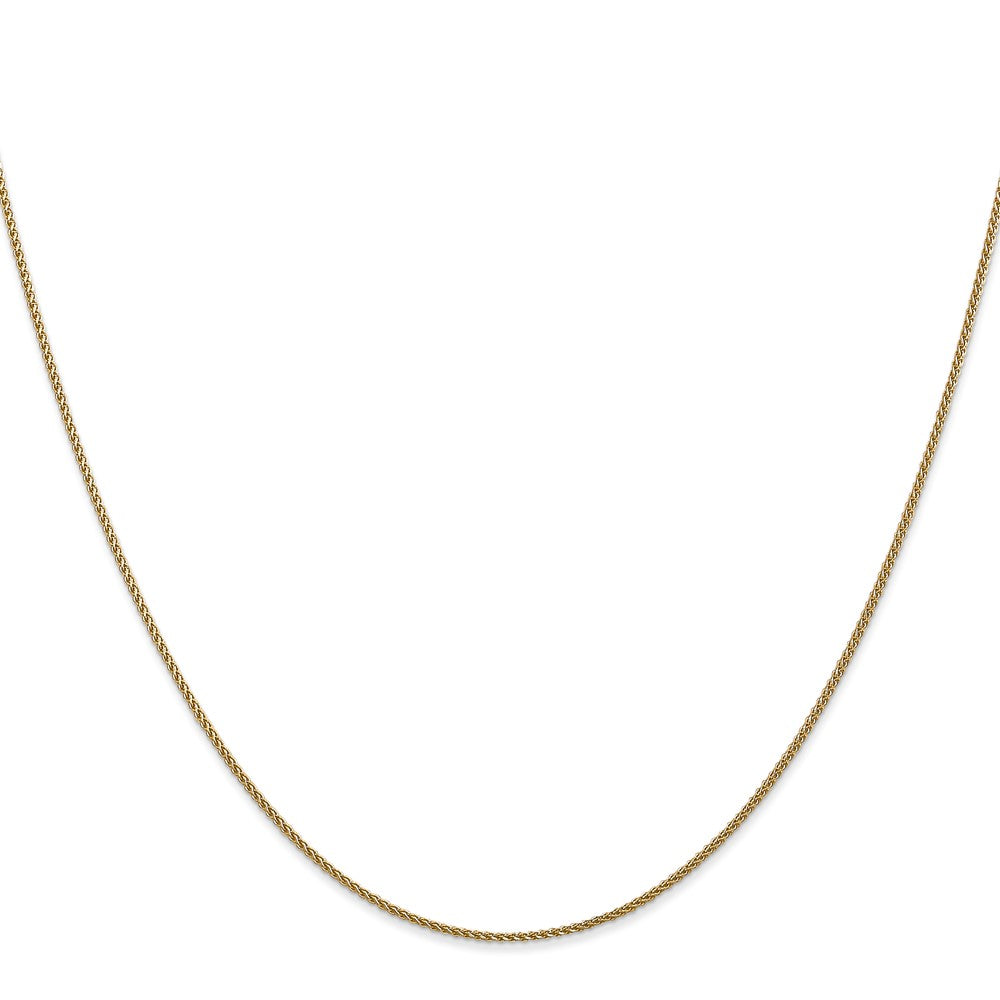 14K Gelbgold 1.05mm Diamantiert Ährenkette mit Karabinerverschluss Halskette