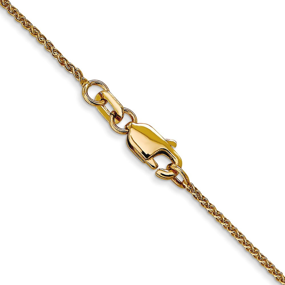 14K Gelbgold 1.05mm Diamantiert Ährenkette mit Karabinerverschluss Kinder Halskette