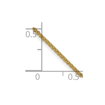14K Gelbgold 1.05mm Diamantiert Ährenkette mit Karabinerverschluss Kinder Halskette