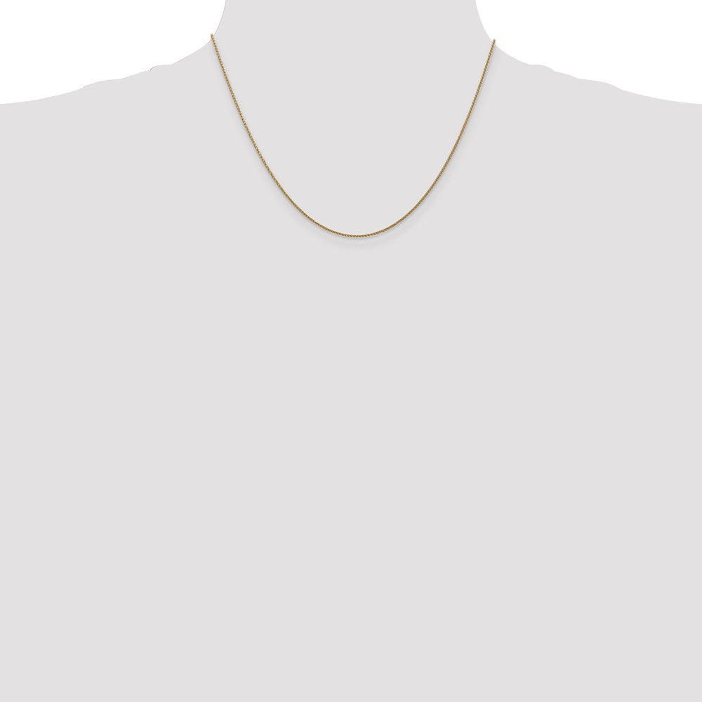 14K Gelbgold 1.05mm Diamantiert Ährenkette mit Karabinerverschluss Halskette